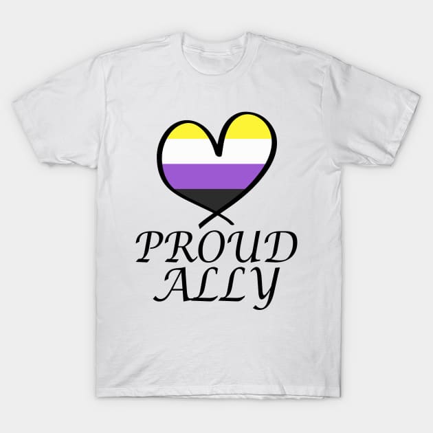 Proud Ally LGBT Gay Pride Month Nonbinary Flag T-Shirt by artbypond